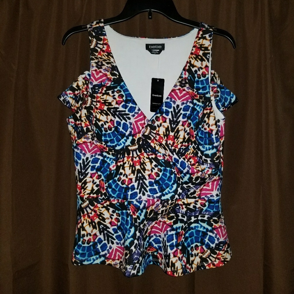 NEW Bebe Colorful Top Size Large
